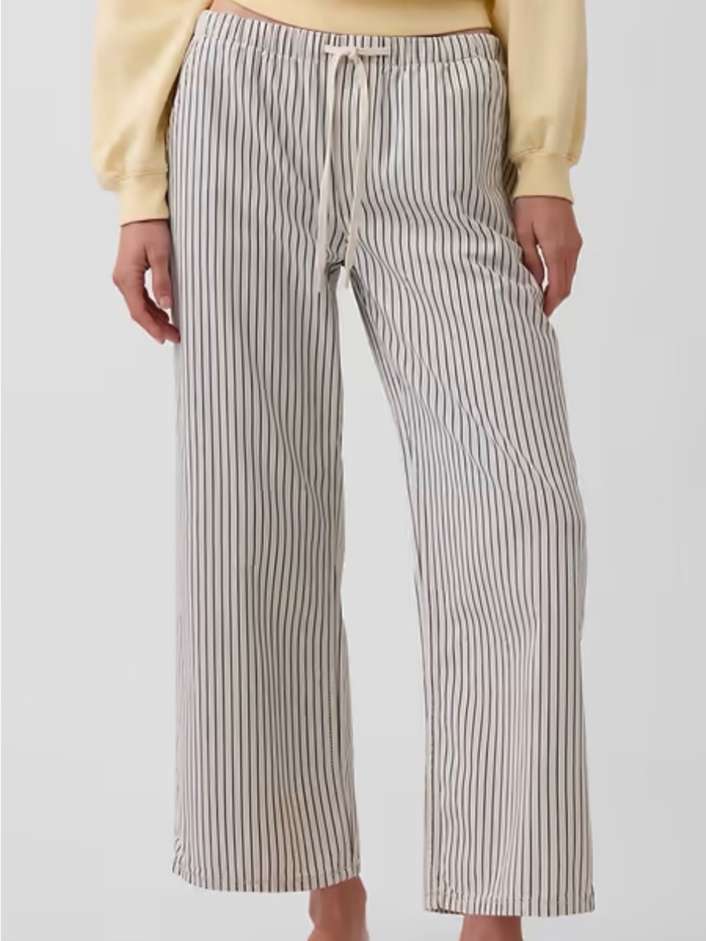 GAP Low Rise '90s Loose Easy Crop Stripe Jeans Black and Milk White